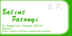 balint patonyi business card